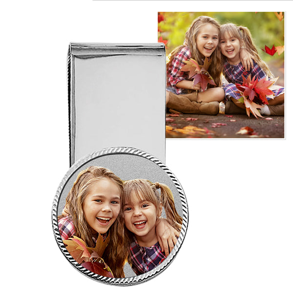 Stainless Steel Photo Engraved Money Clip