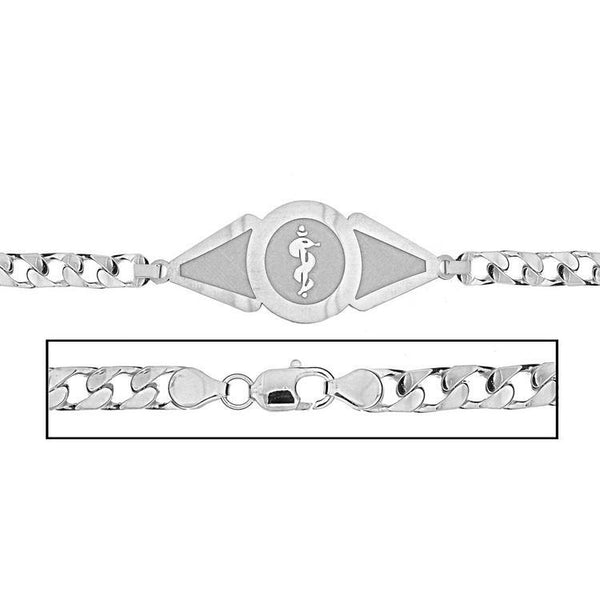 Sterling Silver Women's Curb Link Medical ID Bracelet