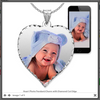 Heart Photo Pendant/Charm with Diamond Cut Edge