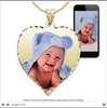 Heart Photo Pendant/Charm with Diamond Cut Edge