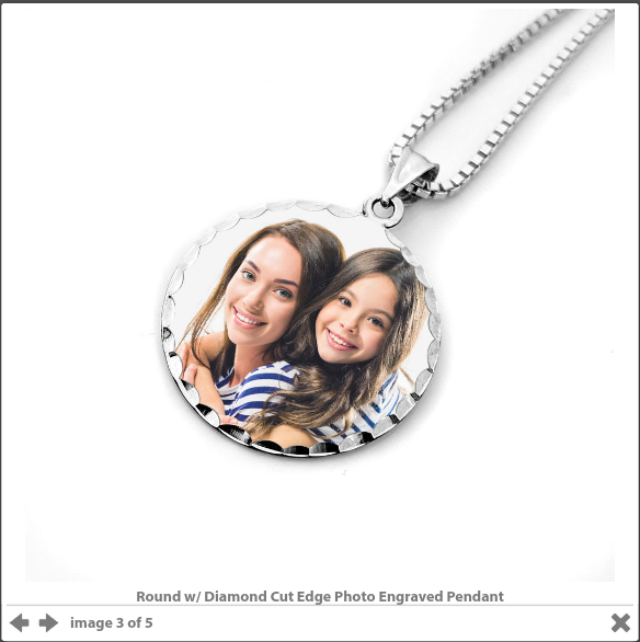 Copy of Round w/ Diamond Cut Edge Photo Engraved Pendant