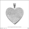Custom Fingerprint Heart Charm or Pendant