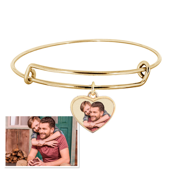 Expandable - Photo Charm Heart Expandable Bracelet
