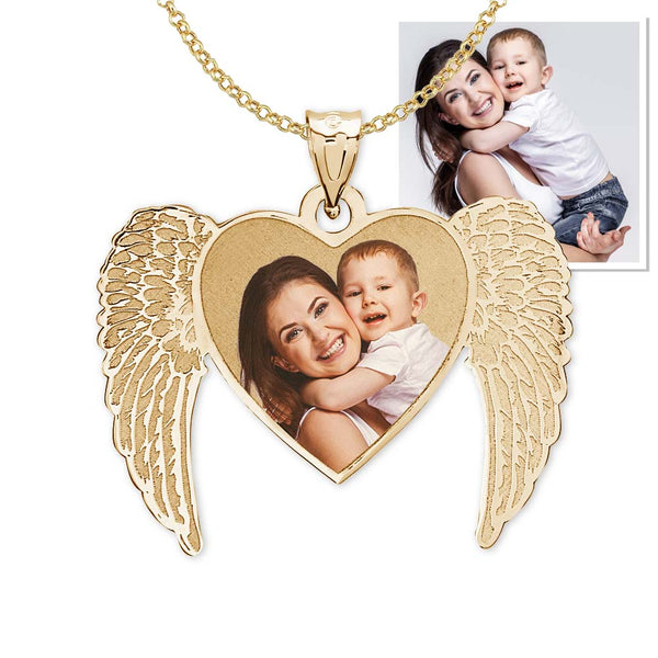 "NEW" Angel Heart Picture Pendant